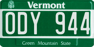 VT license plate ODY944
