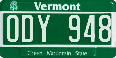 VT license plate ODY948
