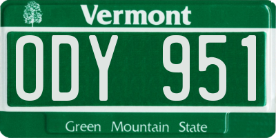 VT license plate ODY951