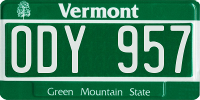 VT license plate ODY957
