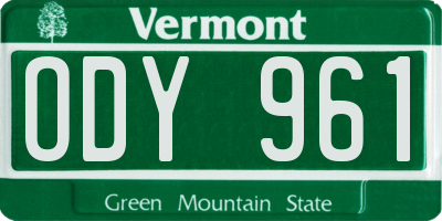 VT license plate ODY961