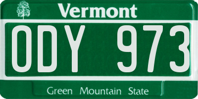 VT license plate ODY973