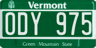 VT license plate ODY975