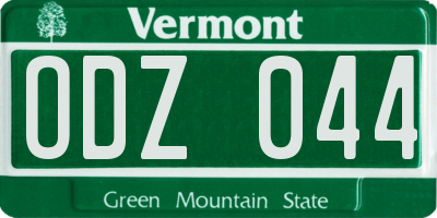 VT license plate ODZ044