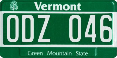 VT license plate ODZ046