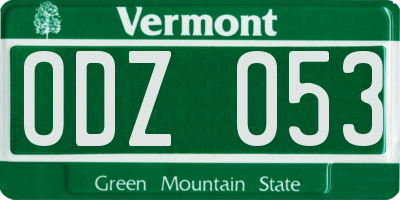 VT license plate ODZ053