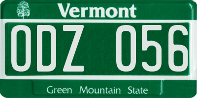 VT license plate ODZ056