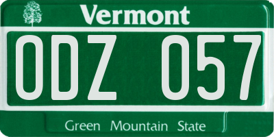 VT license plate ODZ057