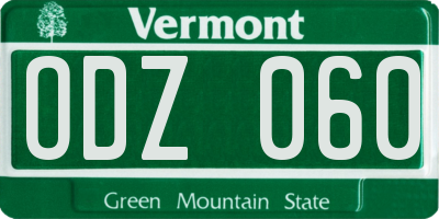 VT license plate ODZ060