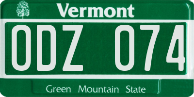 VT license plate ODZ074