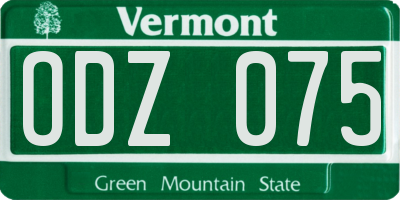 VT license plate ODZ075