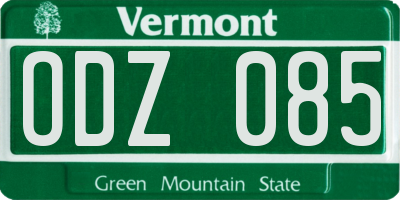 VT license plate ODZ085