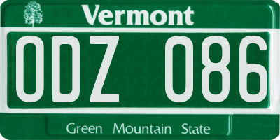 VT license plate ODZ086
