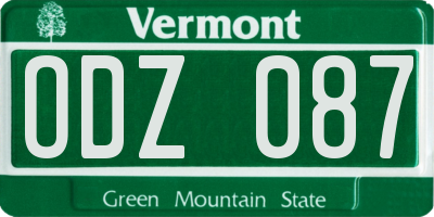 VT license plate ODZ087