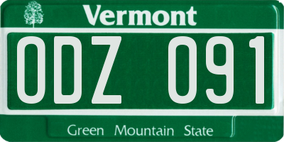 VT license plate ODZ091
