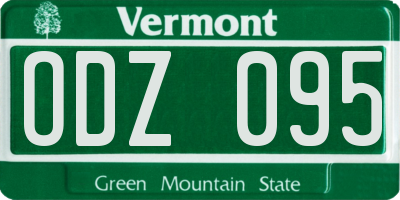 VT license plate ODZ095
