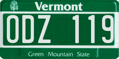 VT license plate ODZ119