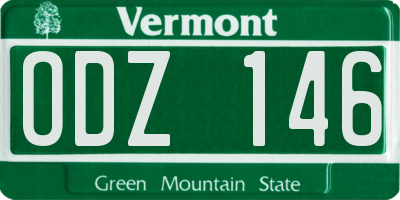VT license plate ODZ146