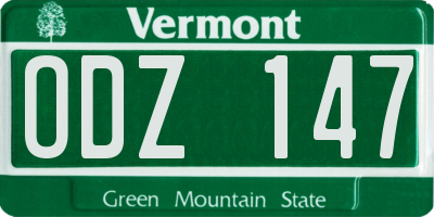 VT license plate ODZ147