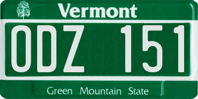 VT license plate ODZ151