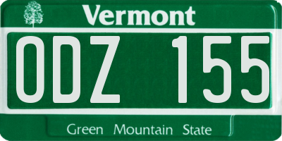 VT license plate ODZ155