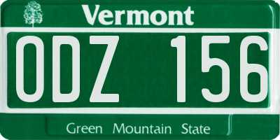 VT license plate ODZ156