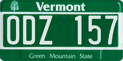 VT license plate ODZ157