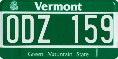 VT license plate ODZ159