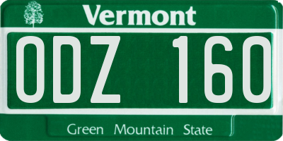 VT license plate ODZ160