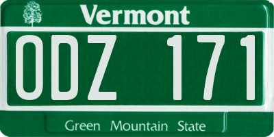 VT license plate ODZ171