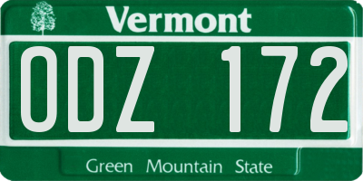VT license plate ODZ172