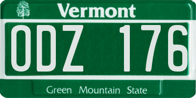 VT license plate ODZ176