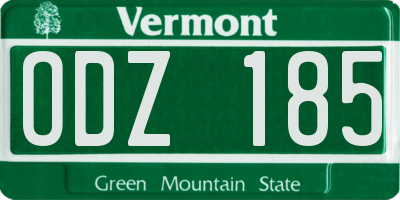 VT license plate ODZ185