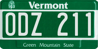 VT license plate ODZ211