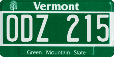 VT license plate ODZ215