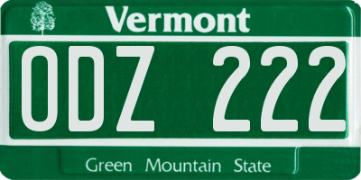 VT license plate ODZ222