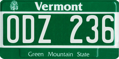 VT license plate ODZ236