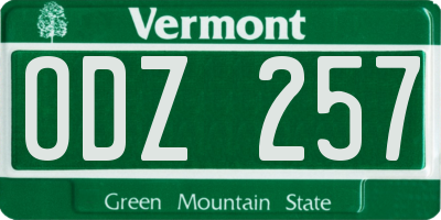 VT license plate ODZ257