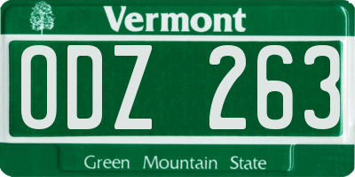 VT license plate ODZ263