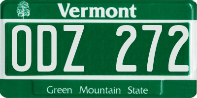 VT license plate ODZ272
