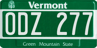 VT license plate ODZ277