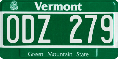 VT license plate ODZ279