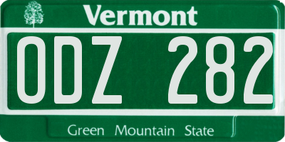 VT license plate ODZ282