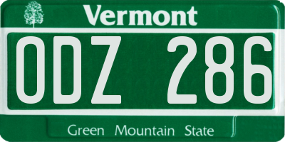 VT license plate ODZ286