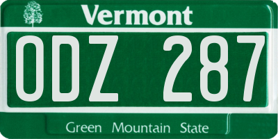 VT license plate ODZ287