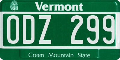 VT license plate ODZ299