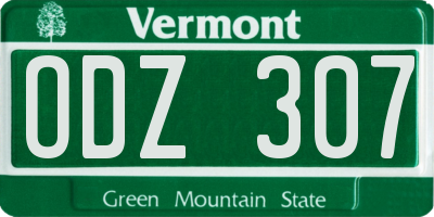 VT license plate ODZ307