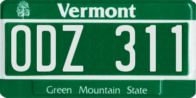 VT license plate ODZ311