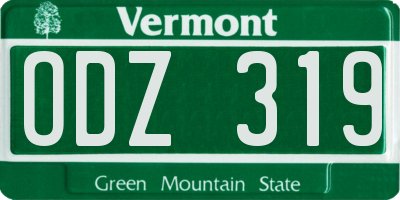 VT license plate ODZ319