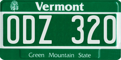 VT license plate ODZ320